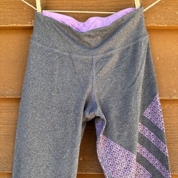 Champion Girls Activewear Leggings Size Large 10/12 Gray With Purple Geometric D - Picture 4 of 7